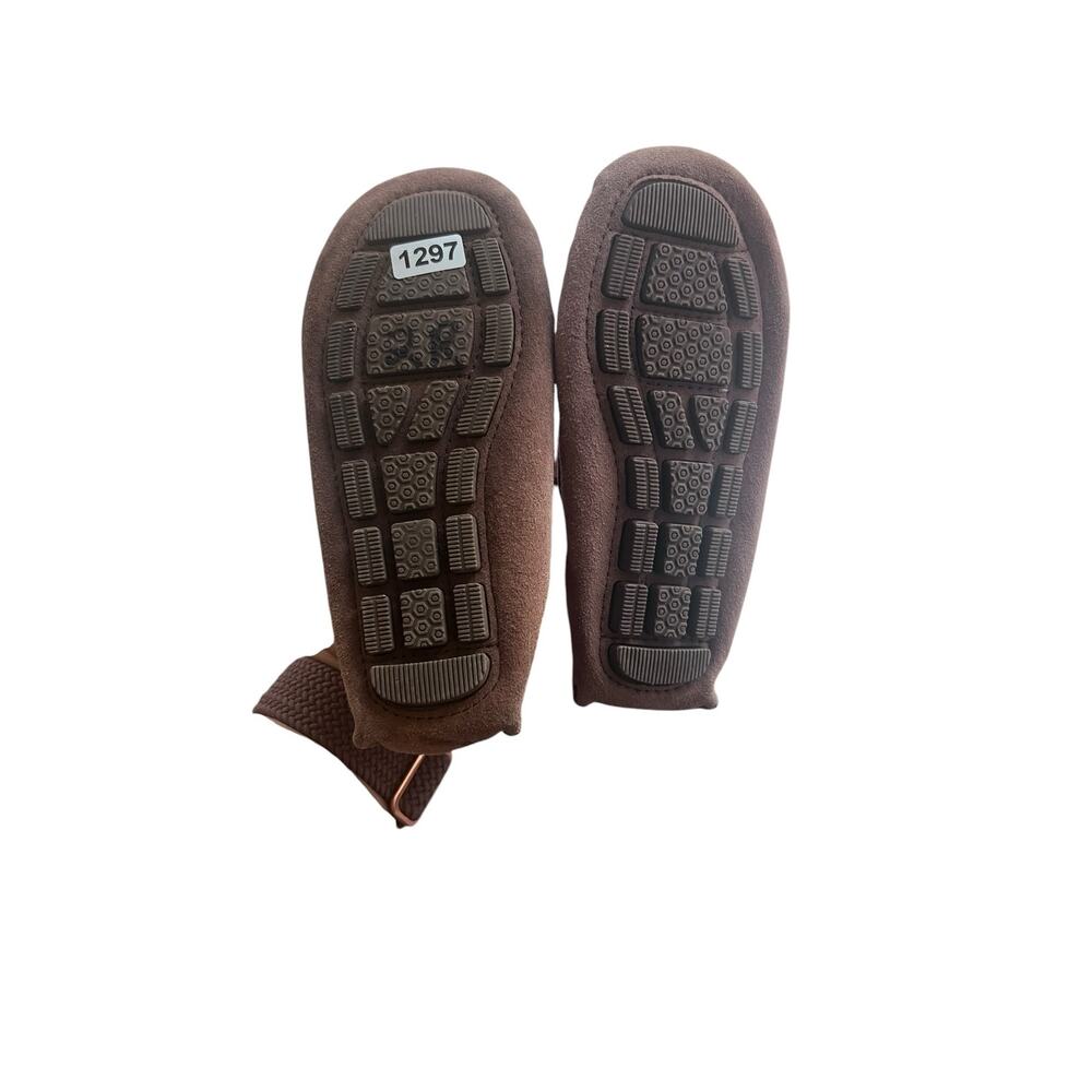 Janie & Jack 8 little boy’s kids suede leather preppy slip-on driving shoes - Picture 4 of 4